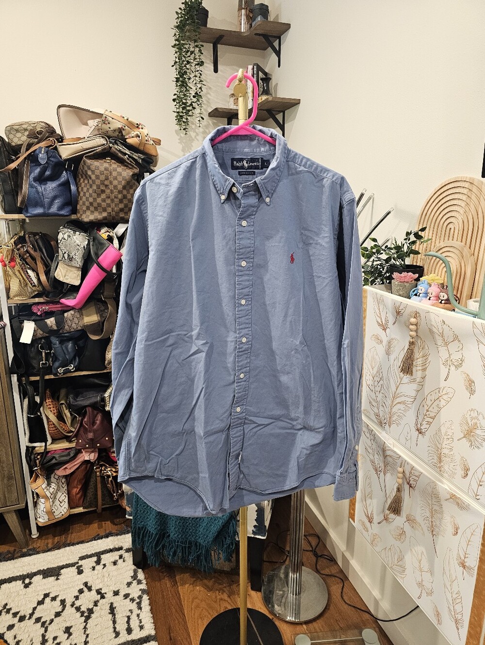 Vintage Ralph Lauren Light Blue Button-Down Oxford Shirt